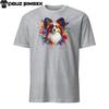 Colorful Papillon Dog Unisex T-Shirt Vibrant Splashes of Color Short Sleeve Tee