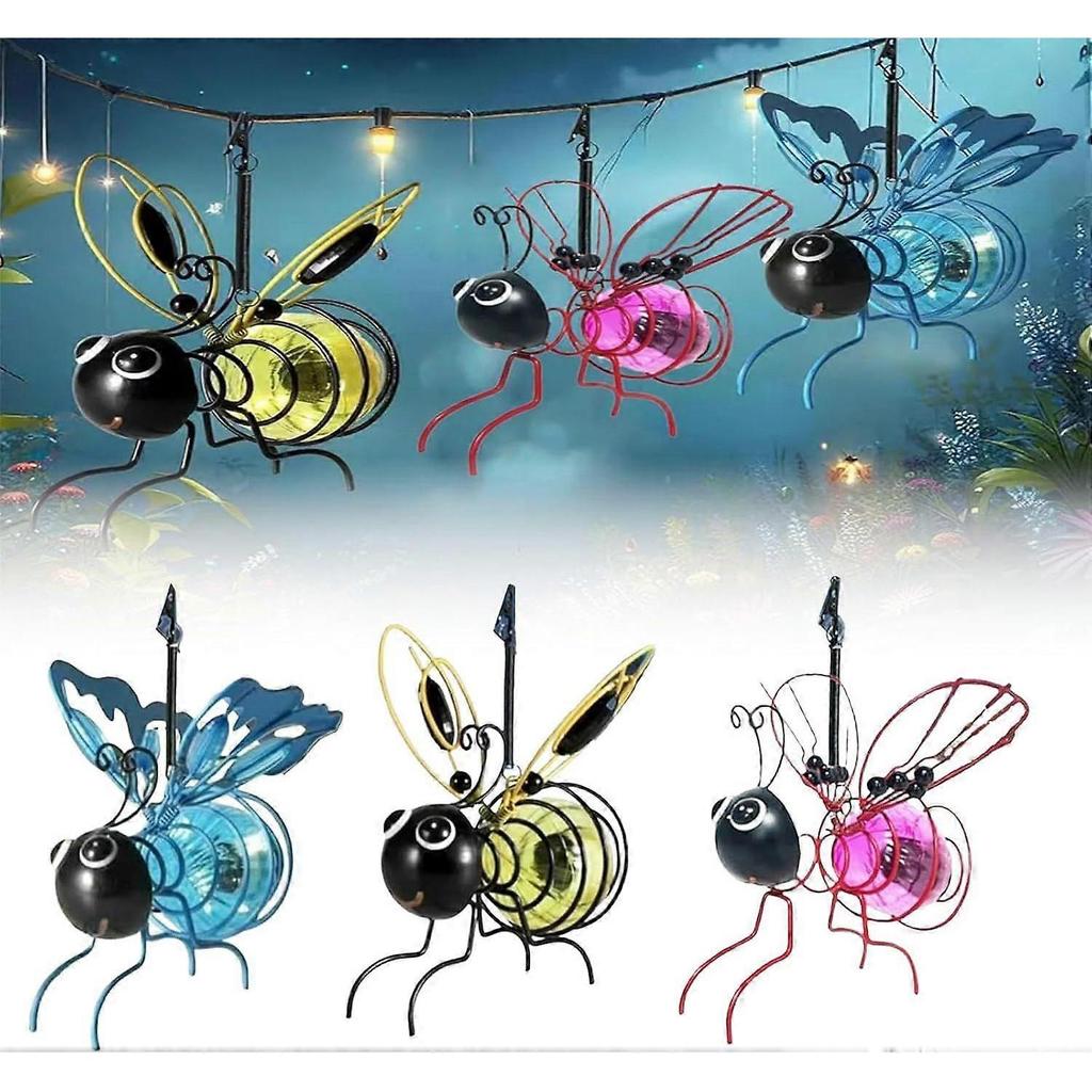 2026 New Solar Bee Hanging Lights  Waterproof Simulation Bumble Bee Solar Garden Lights, Outdoor Decor for Patio, Party, Festivals & Birthday Gifts