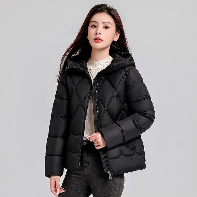 Women's Windproof Lightweight Fluffy Hooded Warm Cold Loose Short Casual Sports High Quality Fabric Jacket Cotton Jacket Coat