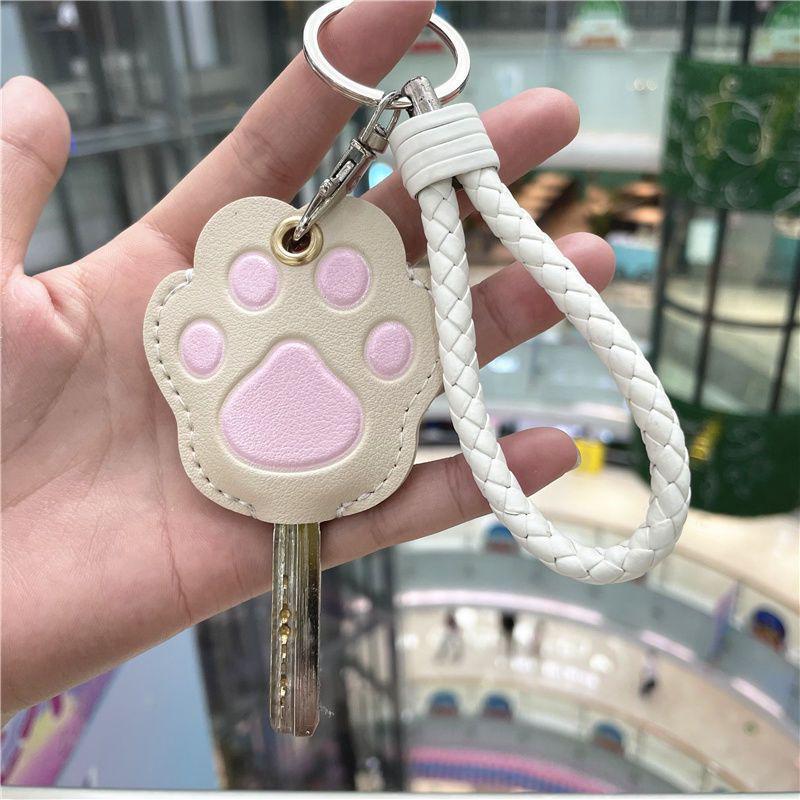 Personalized Cat Paw Keychain: Cute Women's Access Card Holder & Key Cover for Home and Vehicle
