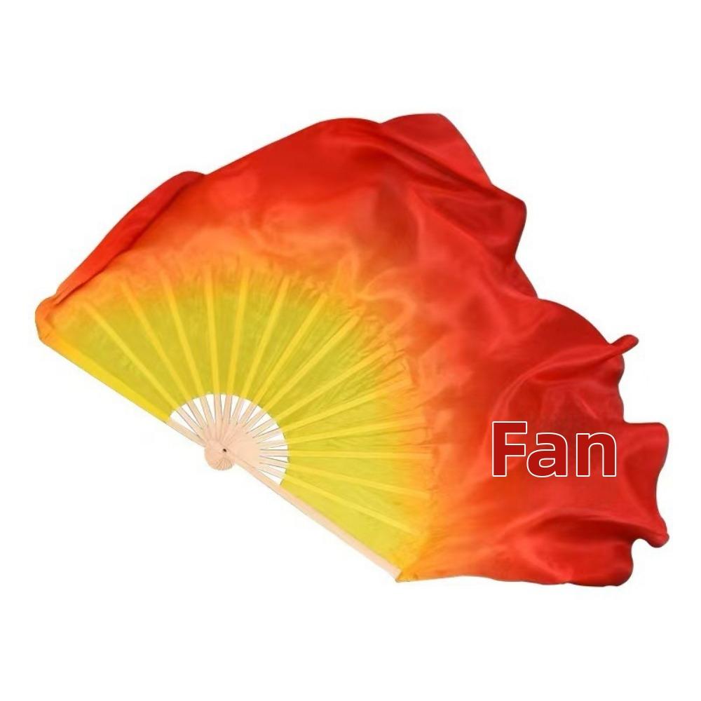 26/31cm Bamboo Chinese Short Bellydance Fan Hand Dye Adults Fan  Veil Pairs Yangko Dance Tools