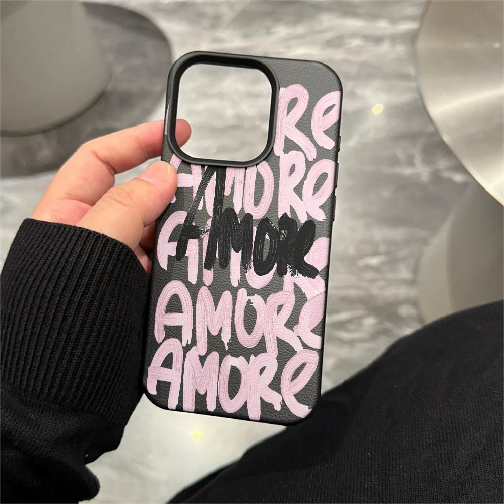 Shockproof Anti Fall Amore Doodle Phone Case For Samsung A54 A55 A56 S24 Ultra S25 Ultra S24 Fe A17 A26 High Quality Funda