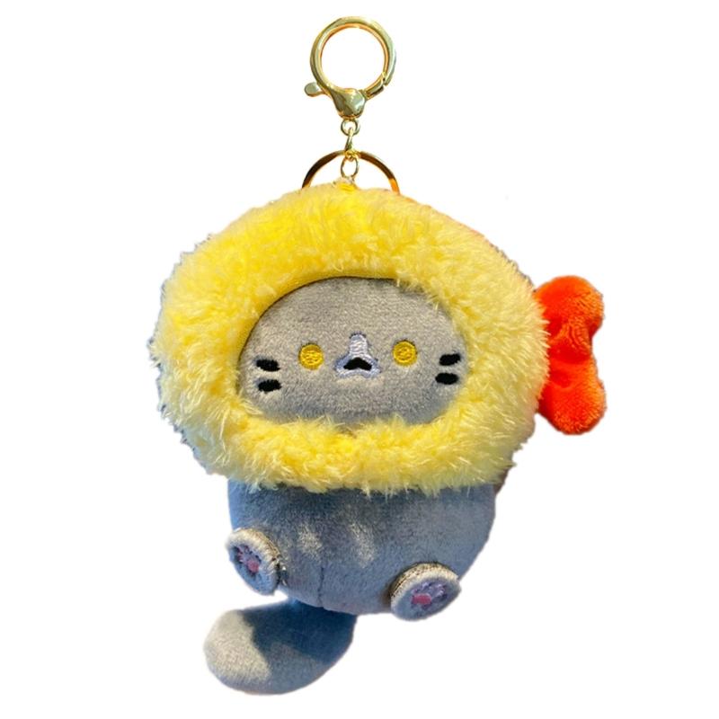 Soft Plush Cats Doll Keychain Lovely Doll Charm Colorful Keychain Accessory Suitable for Girls and Adults Present