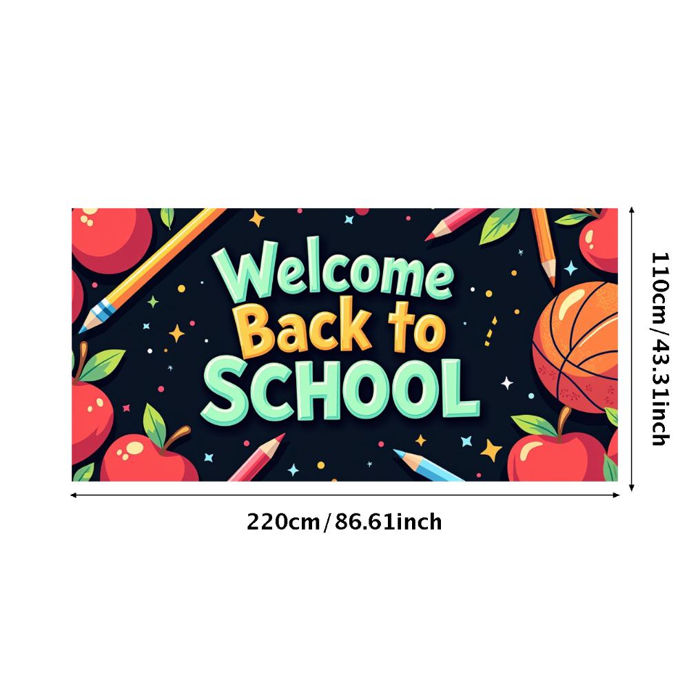 Willkommen zurück zur Schule Banner Hintergrund für Klassenzimmerdeko Kinder Schulfest Veranstaltung Hintergrunddekorationen Foto-Requisiten