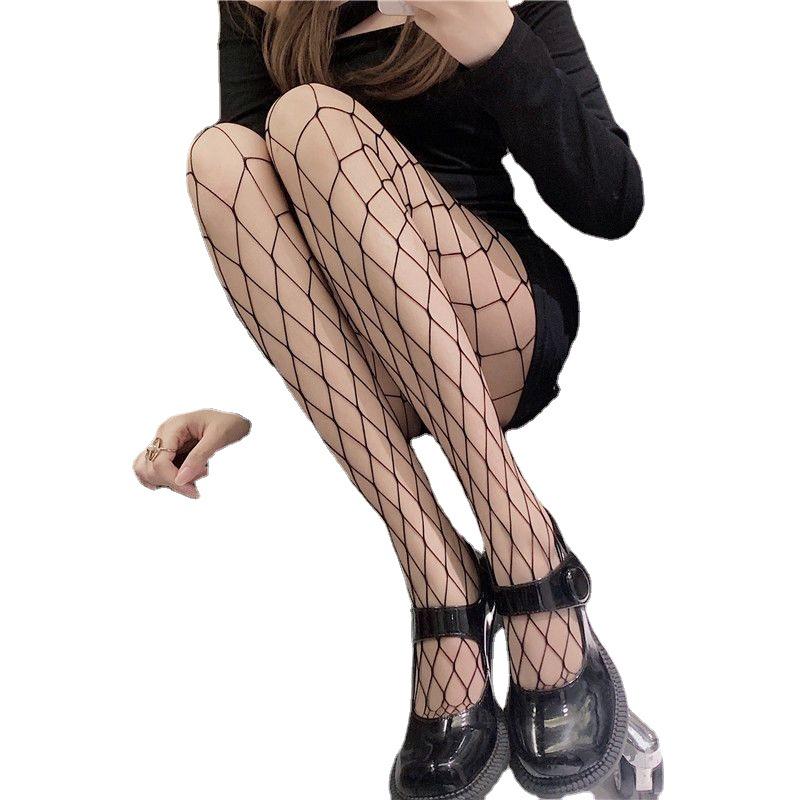 Komancon Spring/Summer Fishnet Pantyhose: European & American Style, Sexy Long Rhinestone-Embellished Stockings for Women.