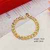 Sand Gold Bracelet Women's Wide Edge Love Strap Flower Bracelet Hand String Vacuum Gold Plated Bracelet Jewelry