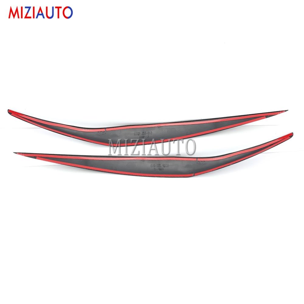 Headlight Eyebrows Eyelid Lids Cover for Ford Fiesta 2013-2017 ABS Fit Replace Gloss Black Protection Front Head Light Lamp 1Pair Black