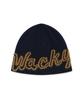 WACKY WILLY Mink Yarn Typo Beanie Navy
