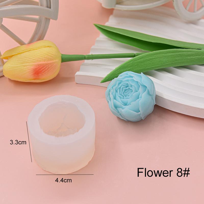 Soap Mold 3D Flower Shape Peony Silicone Mold Soap Gypsum Casting Mould DIY Chocolate Cake Baking Tool Wedding Gift QC-TMZ