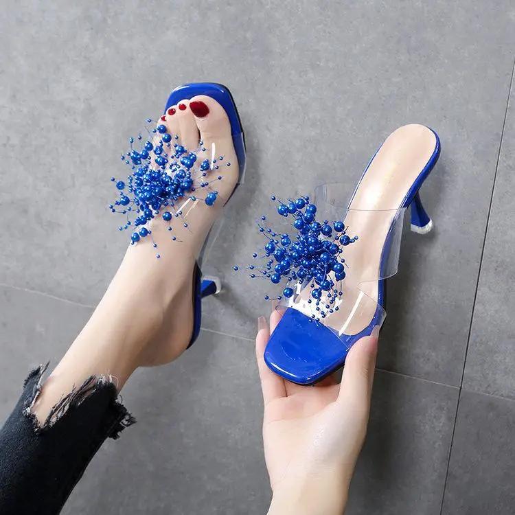 

Fashion Transparent Heeled Slides Chic Elegant Summer Footwear Low Price Women s Slippers and Ladies Sandals New Fashion Style Vip Shoes 34