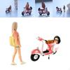 1 Set 1:64 Scale Figure Girl Motorcycle People Figurines Model Figures Tiny Lady Scene