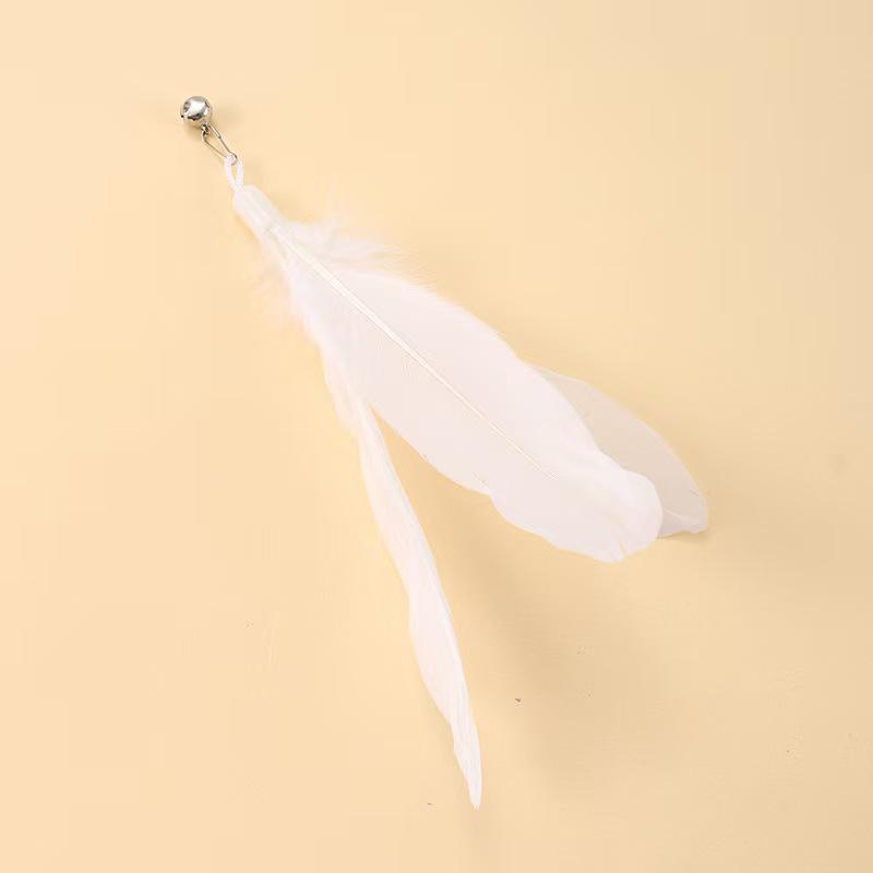 Strong Suction Cup Cat Teaser: Long Rod with Bell, Feather, and Steel Wire for Self-Entertainment and Bite Resistance. OPP Individual Packaging