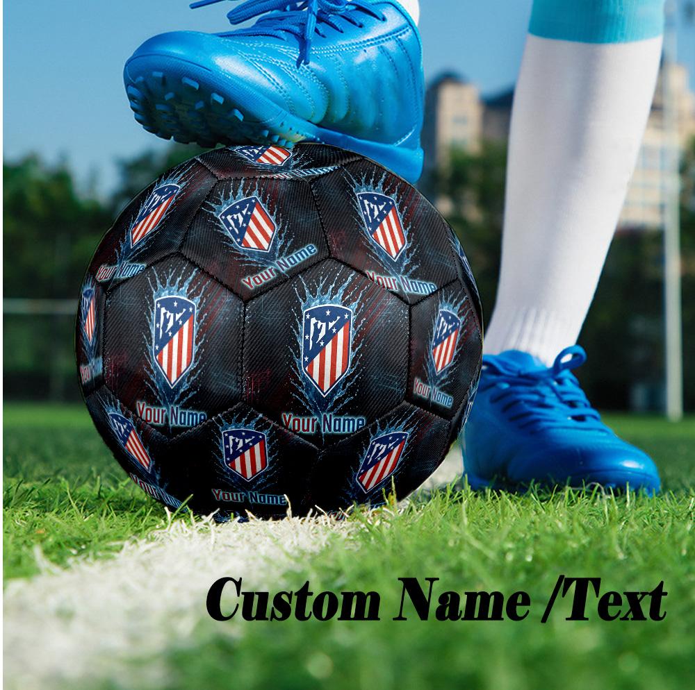 Size 5 Football Custom Name Text, Outdoor Training Soccer BallAtletico Madrid