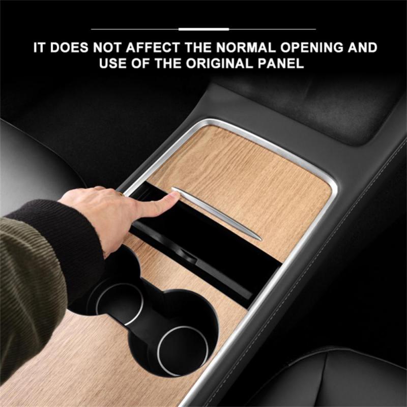 For Tesla Model 3 Y 2025-2025 Center Console Panel Sticker Wood Grain Film Carbon Central Control Cover Car Interior Accessories