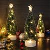 Durable Mini Artificial Snow Simulation Frost Pine Christmas Tree Decorations Add Holiday Spirit with Delicate Ornaments