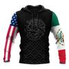 2025 Europe, America, Europe and America men's sweater Mexico logo boys sweater 3D printing autumn and winter hooded sweater