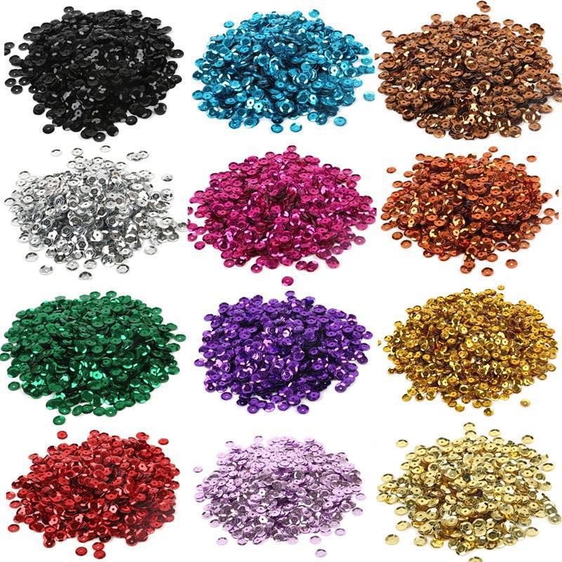 

Silver Sequin and Glitter Bead DIY Hand-Sewn Clothing Accessories 6mm, 20g/bag, ~1200 pieces