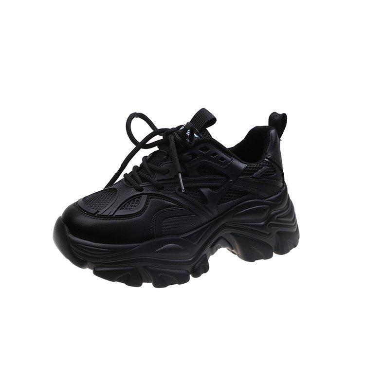 

Leather dad shoes women s ins tide 2025 spring new velvet breathable white thick-soled heightening sneakers ins 35