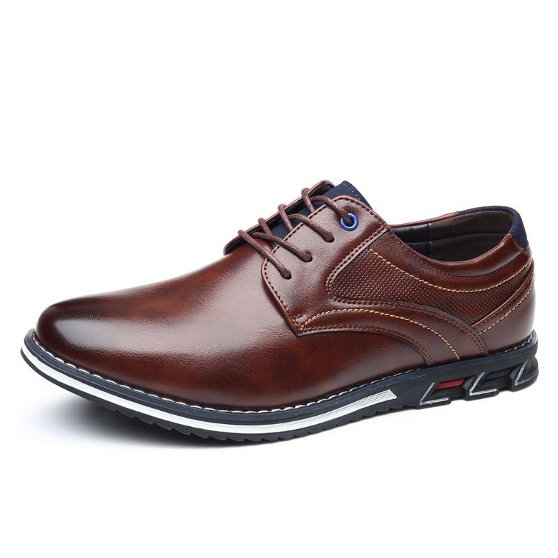 

Men s leather shoes soft sole soft leather casual shoes autumn black British business dress work fashion men s shoes 48