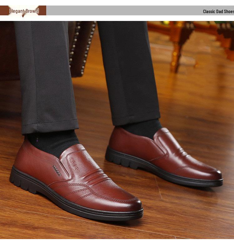 Men's Versatile Non-Slip Soft Leather Shoes - Casual & Formal 2025 Style