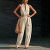 Damen Farbe, Eleganter Und Bequemer Ärmelloser Jumpsuit