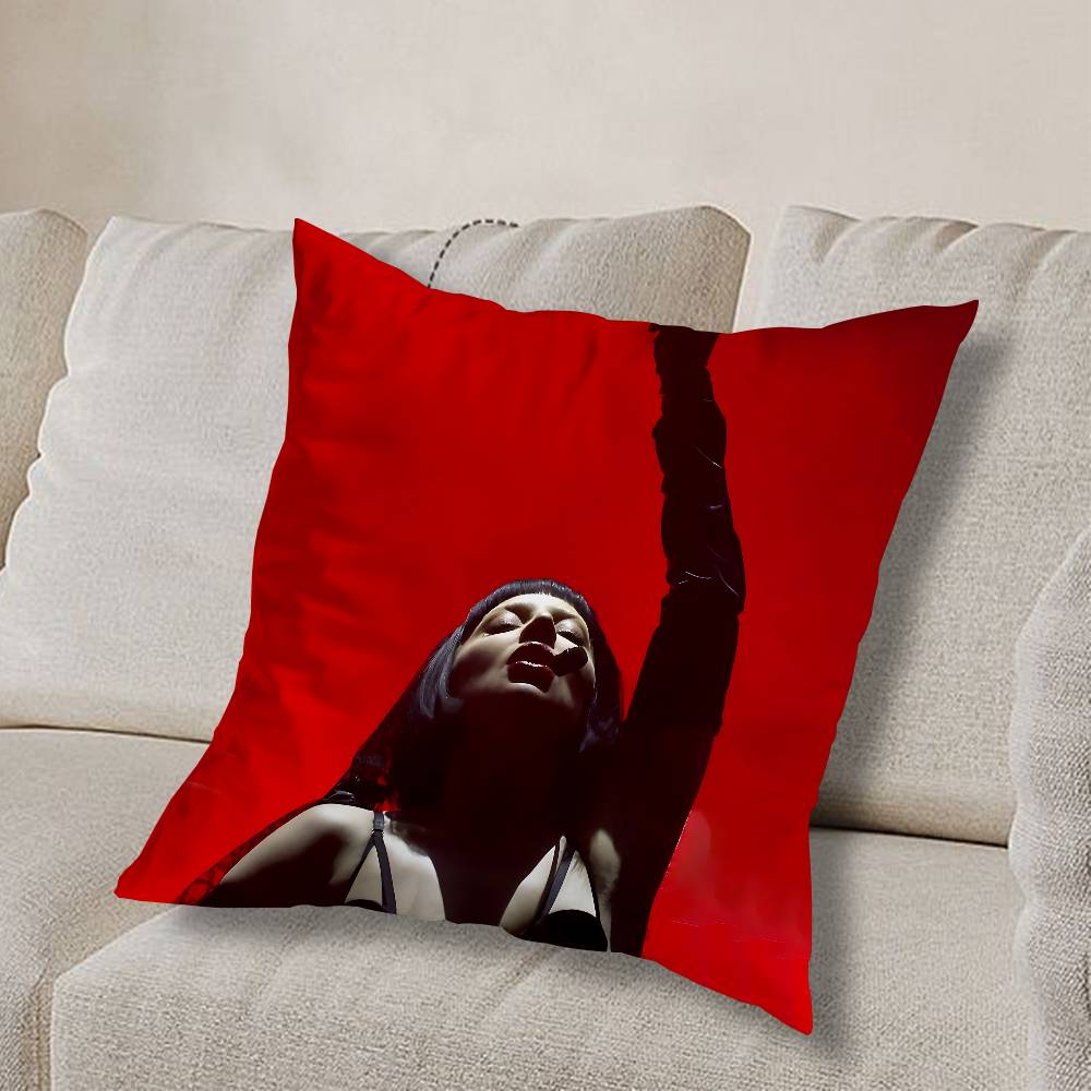 Mayhem L-Lady Gaga ART Pillow Case Square Double-Sided Printing Short Plush Sofa Cushion Cover Bedroom Bedside Pillow