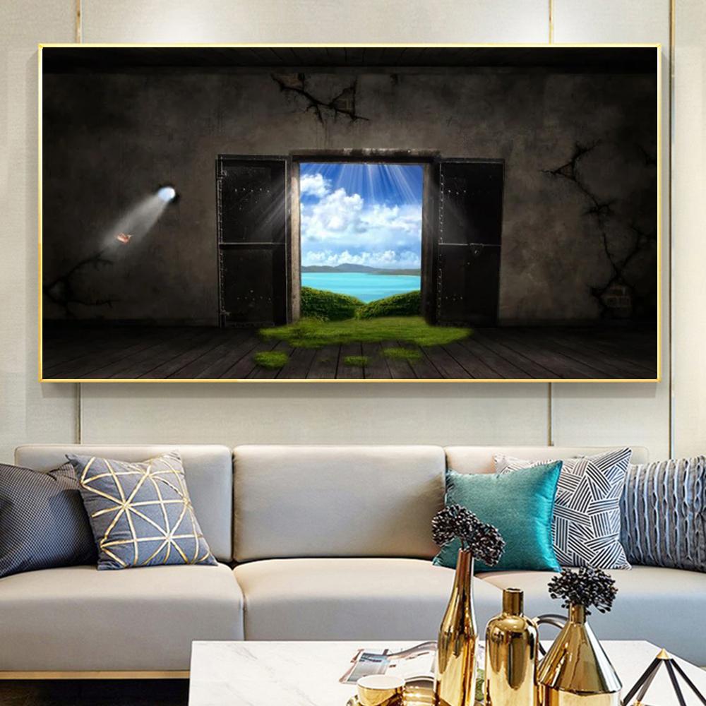 

Плакаты «Дверь надежды» на стене, художественная роспись для гостиной, вдохновляющая яркая картина на холсте, абстрактные принты, домашний декор, подарок