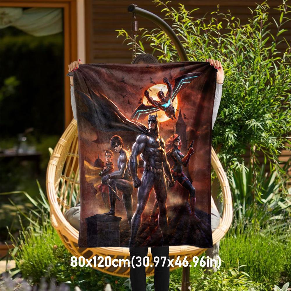 1pc Batman Nightwing Batgirl Batwing Outdoor Blanket - Throw Blanket, Soft , Flannel Blankets, Living Room, Travel, Camping-1102056 80x120cm