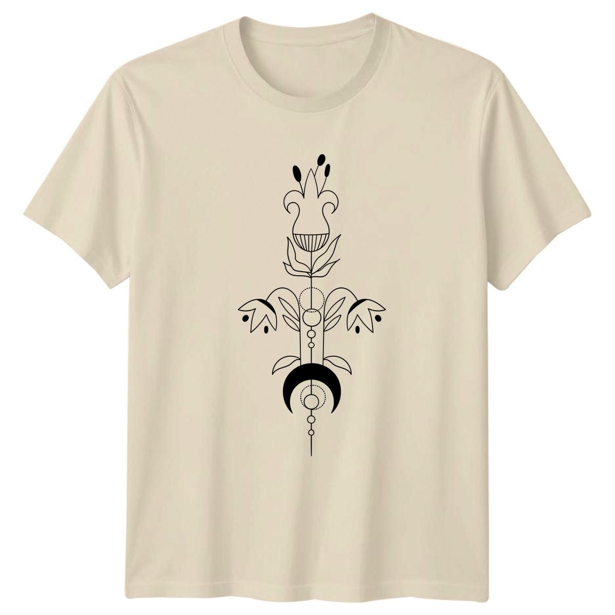 Mystical Floral Moon Aesthetic Nature T-Shirt Celestial Botanical Birthday Gift S