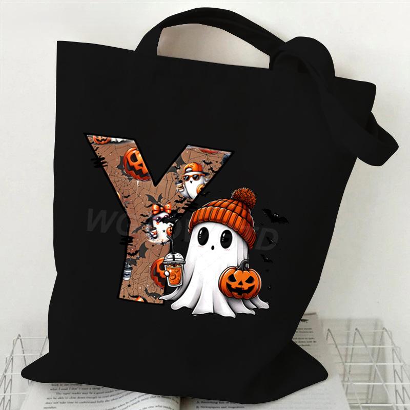 26 Letters Personalized Printing Trend Handbag Commuter Shoulder Bag Canvas Bag