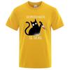 Schrodinger Is Dead Czarny Kot Modny Miękki T-shirt Męski Wysokiej Jakości T-shirty Oversize T-shirty Bawełniane Krótki Rękaw Street Topy