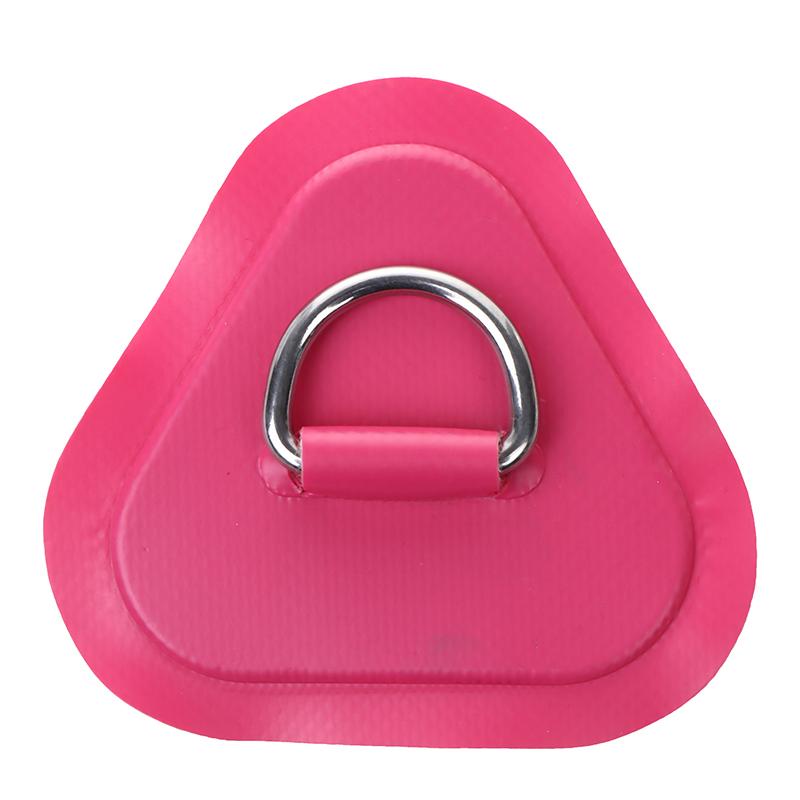 1Pc Surfboard Dinghy Boat Pvc Patch With Stainless Steel Triangle D Ring Patch Inflatable Boat Patch Canoe Deck Rigging Sup