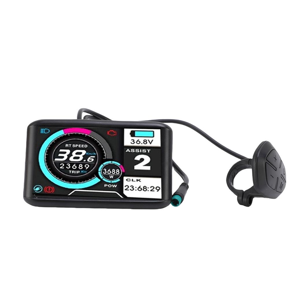 Electric Bike Display Meter Color Screen LCD Panel for 22.2mm Handlebar Bicycle Scooter 5 Cores Water Proof Cable