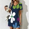 Summer Fashion Women's V Neck Niche Print Printed Dress Sex Short Skirt Dresses