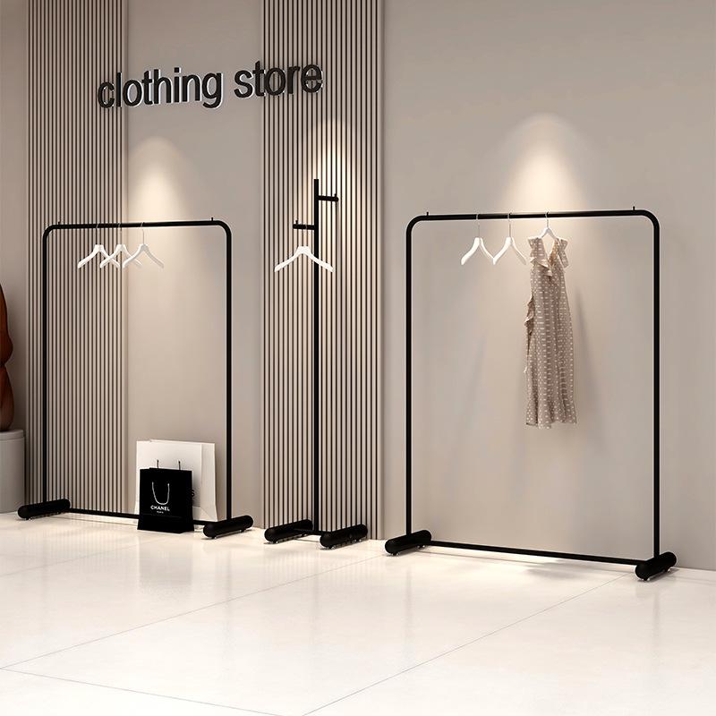 Minimalist Floor-Standing Hanger Rack for Men's and Women's Clothing Displays