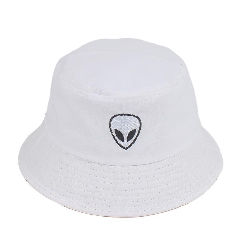 Black White Solid Alien Bucket Hat Unisex Caps Hip Hop Gorros Men Women Summer Panama Cap Beach Sun Fishing Hats Cotton Sunhat