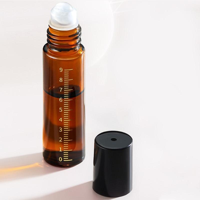 Essential Oil Roller Bottles 10ml Dropper Bottles Amber Glass Roller Bottles with Caps for Travel Glass Roll on Bottles
