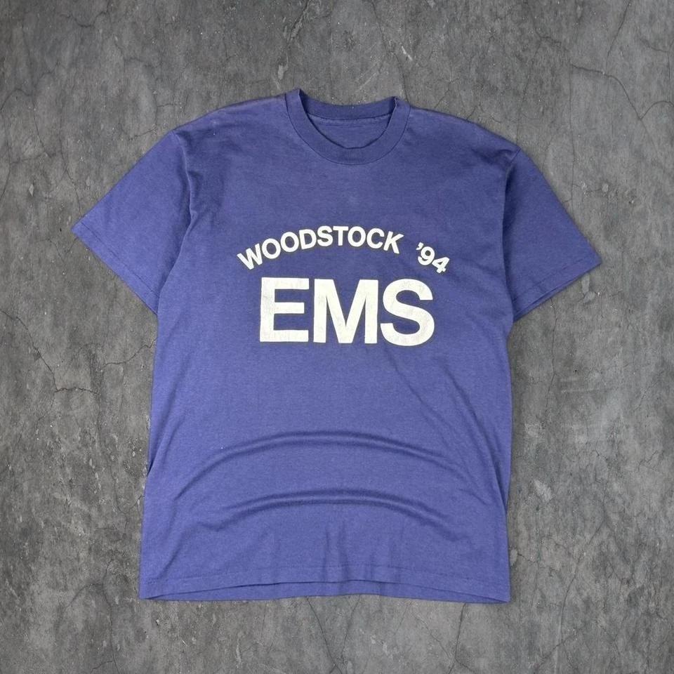 VTG 1994 Woodstock EMS Concert T-Shirt Navy Blue Sz XL 2XL