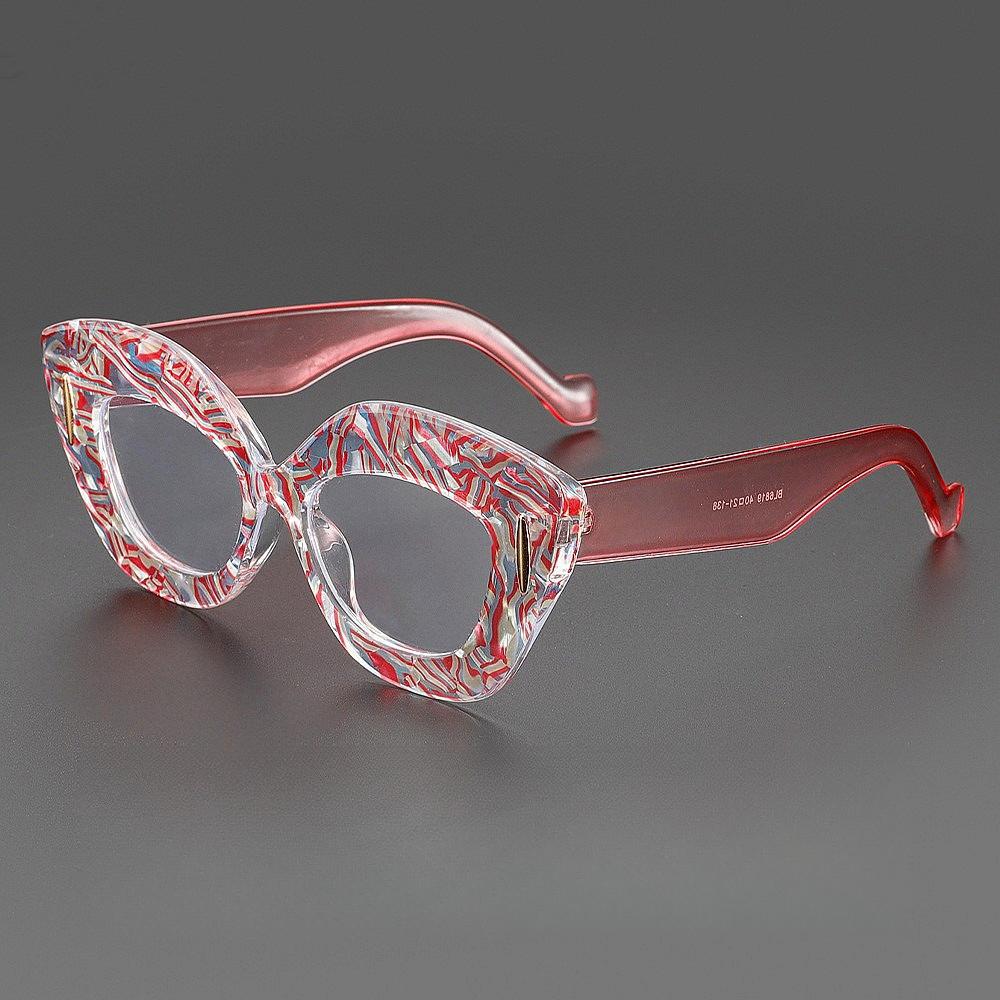 Men's and Women's New Anti-blue Light Cat-eye Reading Glasses Fashion Printing Frame High-definition Presbyopia Glasses +3.5+4.0