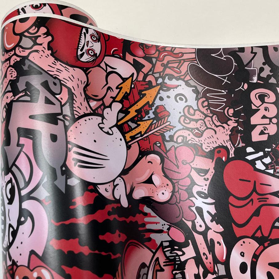 50cm*10m/lot Graffiti Sticker Bomb Car Wrap Foil For Motor Car Suitcase Skateboard Bike StickerBomb JDM Camouflage Vinyl Film