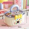 Portable Storage Box with Lid Grid Children's Hair Accessories Desktop Plastic Jewelry Transparent Double-layer Creative Cute Storage Box