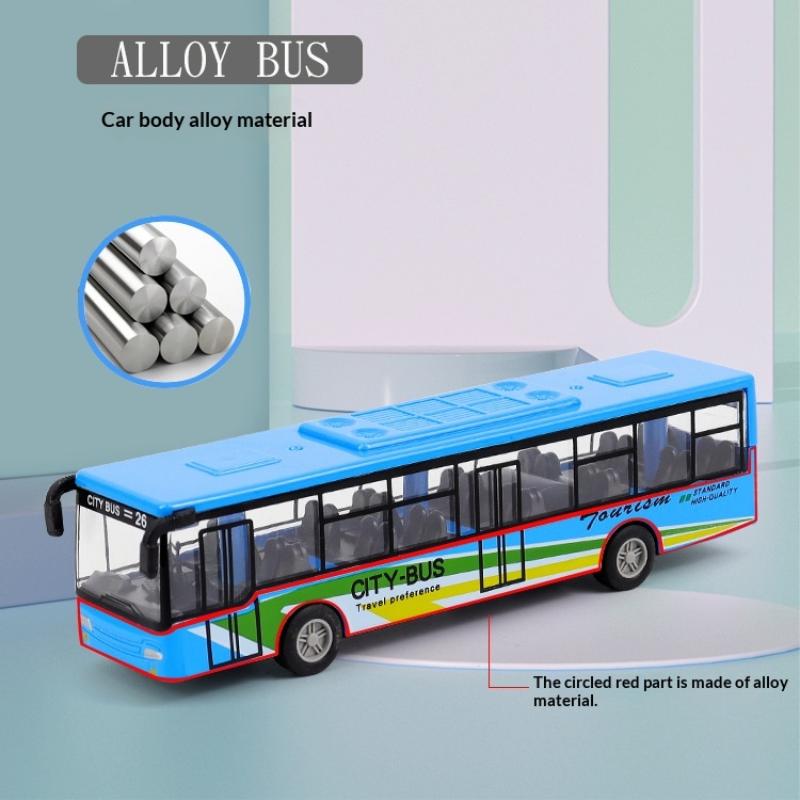 1:64 Alloy Double  City Bus Model Diecast Vehicle Toy High Simulation for Boys Hobby Collection Desktop Decor Gift