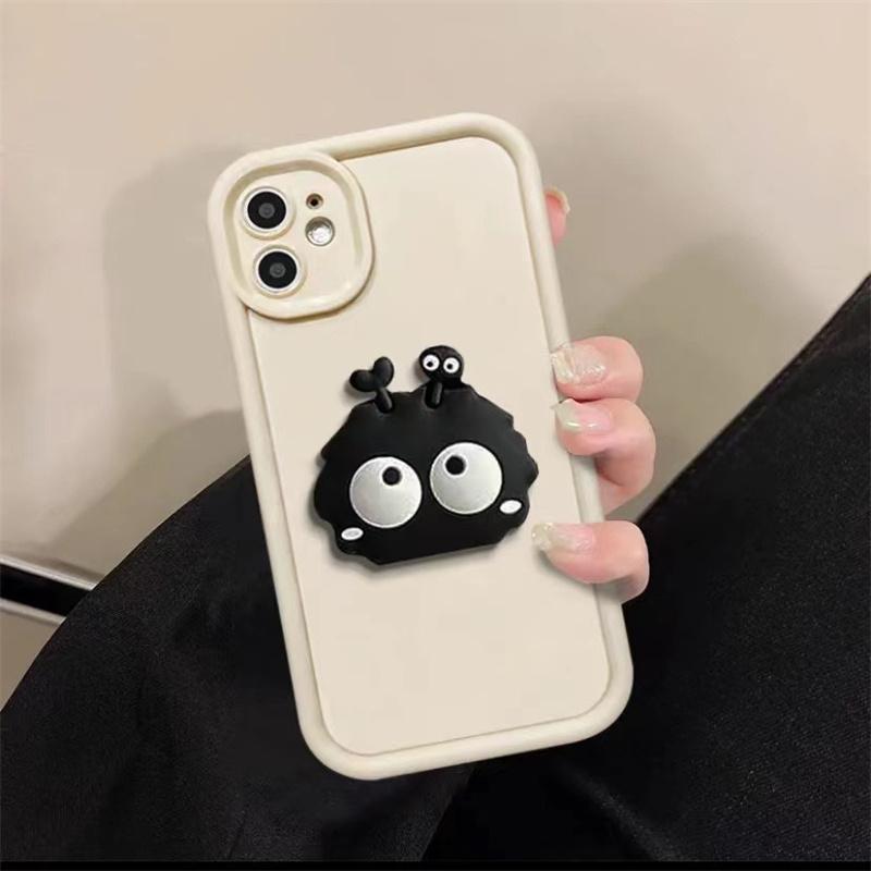 Fashion 3D Cute Elf Coal Ball Phone Case For iPhone 15 14 13 12 11 Pro Max Soft Silicone Cover For iPhone 15 14 13 12 11