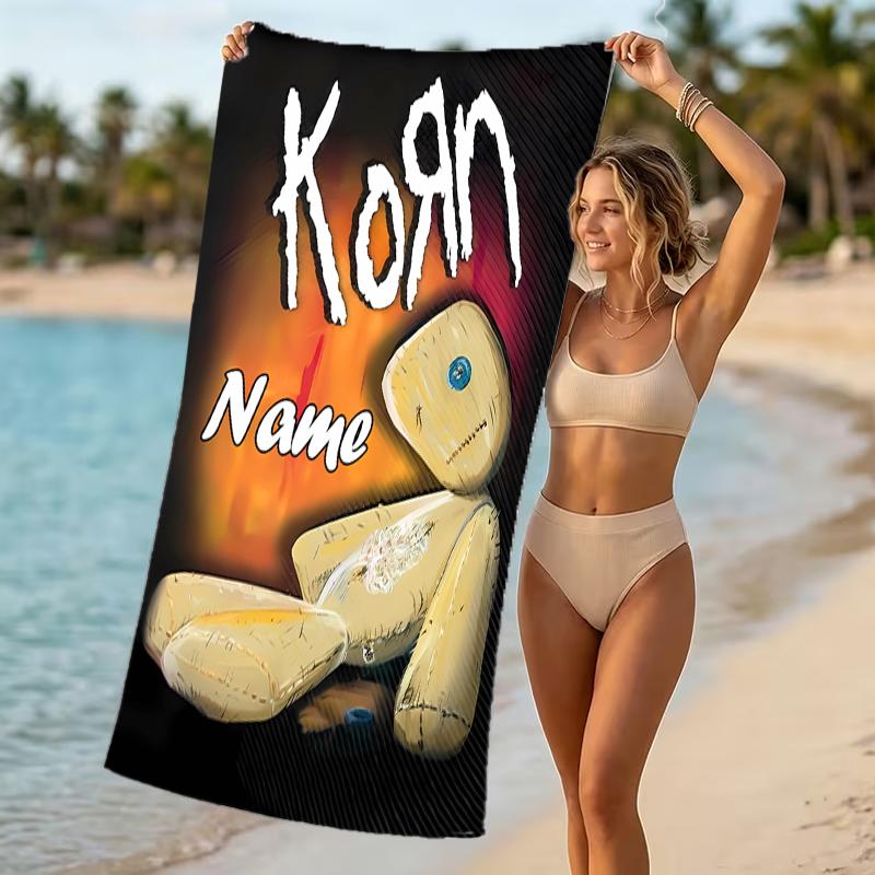 Customizable personalized beach towels Korn rock band themed designs.Suitable for the beach, yoga, sports;ideal as beach accessories