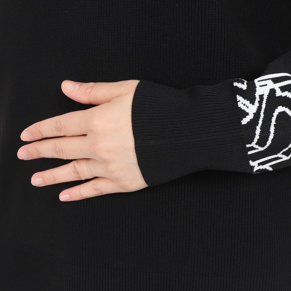 New Balance Golf Mock Neck Sweater 0 Women's (Geometric Sleeves, Stretch) / 012-3270502 010_Black [S]