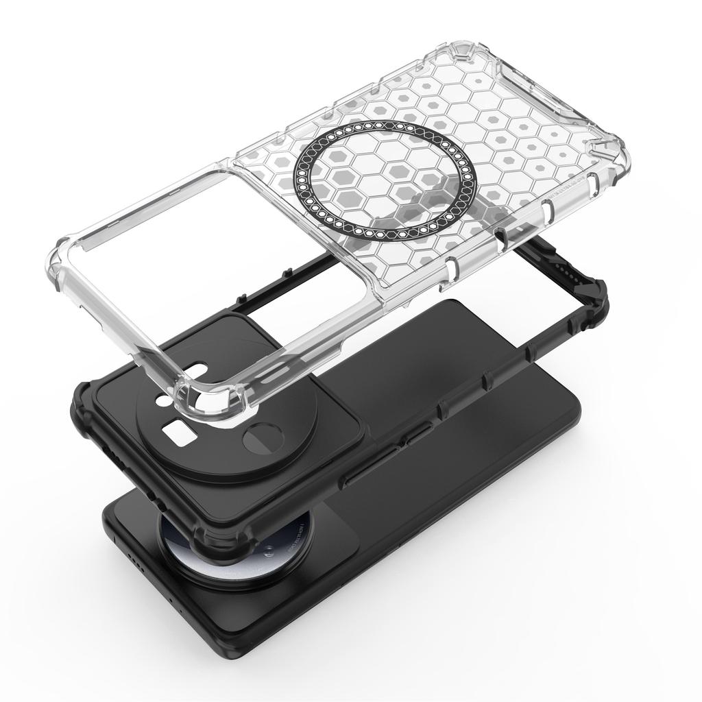 For Xiaomi 12S Ultra 5G Magnetic Case Shockproof Honeycomb TPU+PC Phone Cover