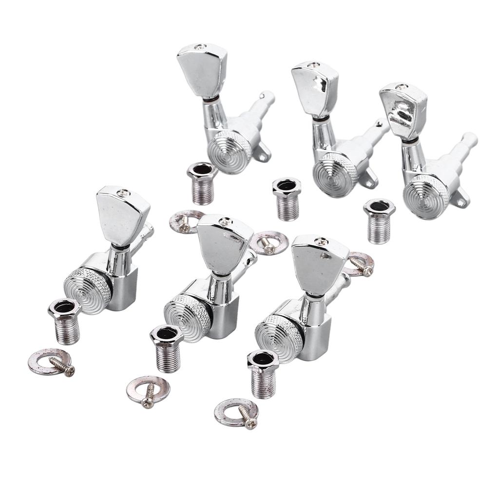 6PCS Guitar Locking Tuners Triangular Hd String Tuning Key Pegs NaMachine Hds Replacement 3 Right 3 Left