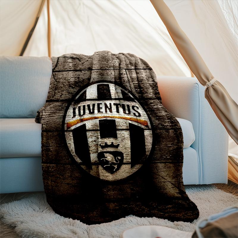 1 Stück Juventus Fußballclub Aufdruck Weiche Flanelldecke Überwurf für Schlafzimmer Wohnzimmer Sofa Camping Reise Fan Geschenke Weihnachtsgeschenke