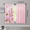 2pcs, Curtain Popular Bright pink cherry blossoms and green leaves Fabric (without rod) Decorations Clearance Ldeal for Season