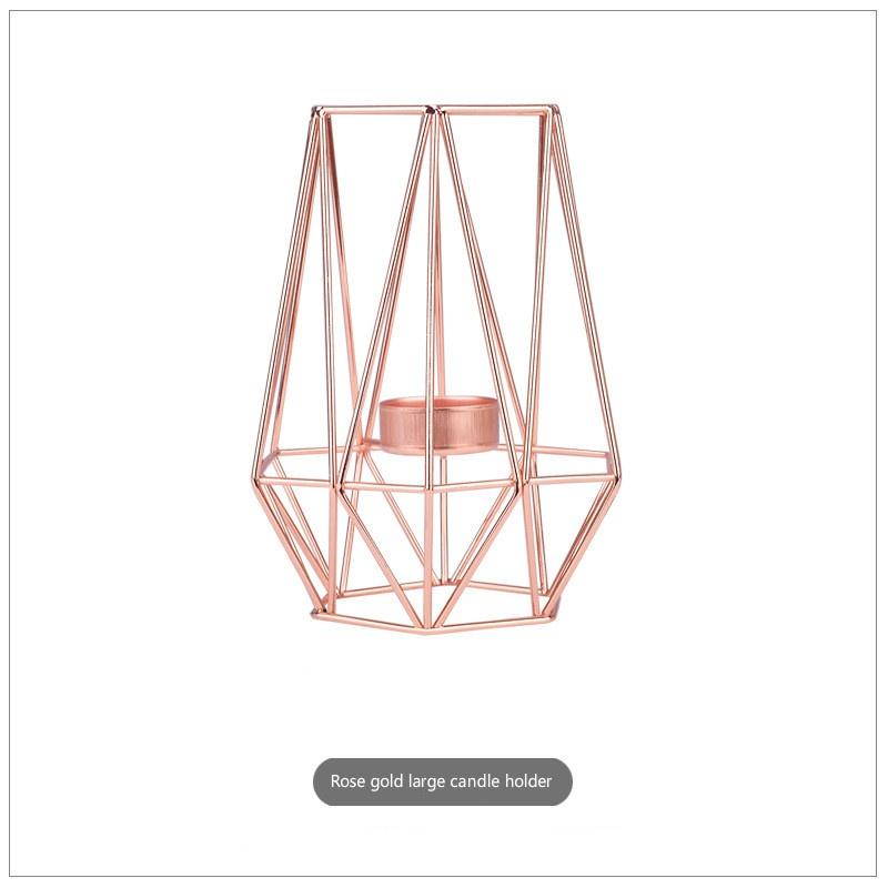 Nordic Light Luxury Candle Holder Golden Iron Candle Holder Rose Gold European Romantic Candle Cup Table Decoration